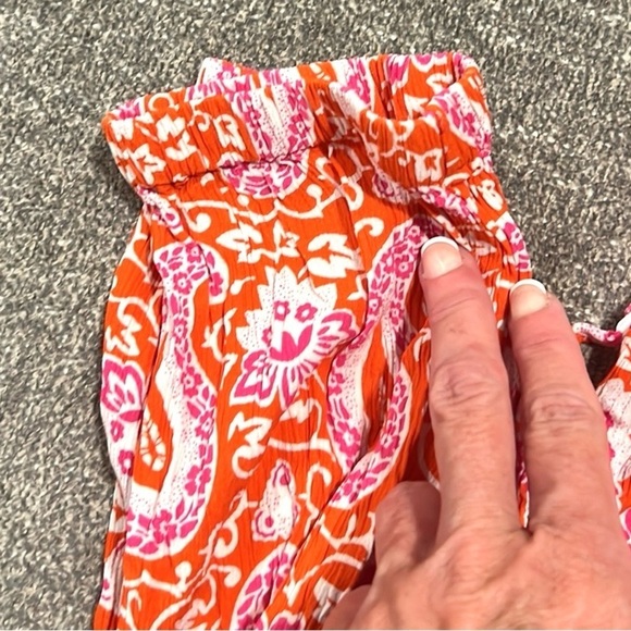 💞BODEN,ENCHANTING-PAISLEY, WOMENS TAPERED PANTS in PAPAYA, EUC,Size 10 Regular - Picture 9 of 9